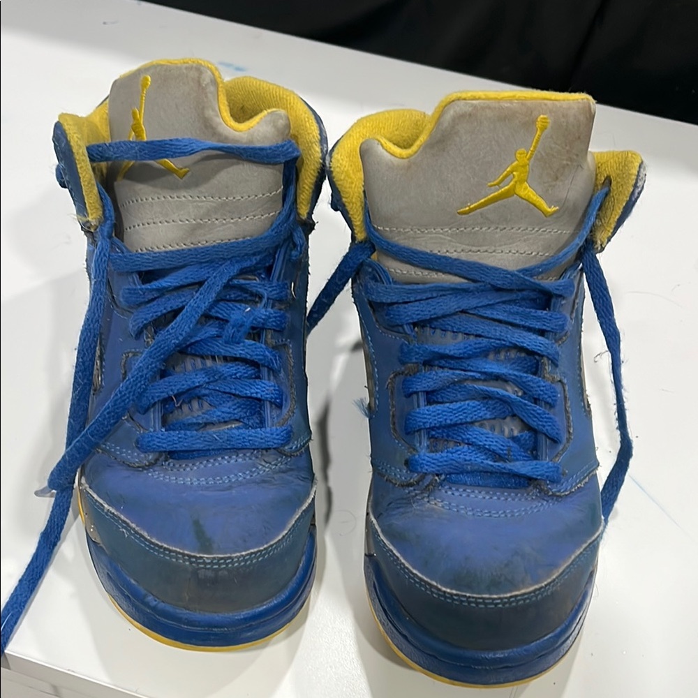 Jordan High-Top Blue Yellow Sneakers